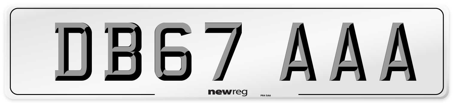 DB67 AAA Number Plate from New Reg